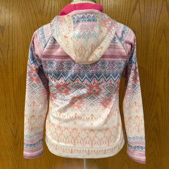 EUC Burton Colombo Light Ski Jacket Pink Fleece with Aztec Pattern Zip Up Snow - Picture 2 of 13